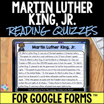 Preview of Dr Martin Luther King Jr Reading Comprehension Passages - MLK Day Activities