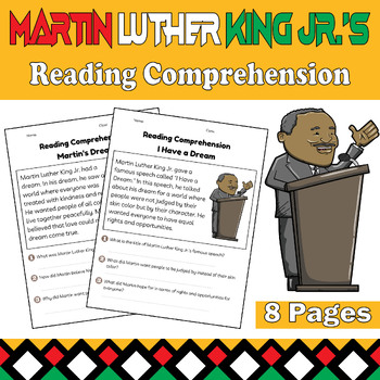 Preview of Martin Luther King Jr. Reading Comprehension Passages & Questions | MLK Day