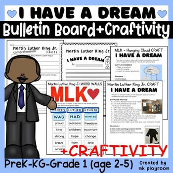 Preview of Martin Luther King Jr. Reading Comprehension & Writing Activities plus CRAFTs