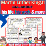 Martin Luther King Jr. Reading Comprehension, Writing Activities worksheets