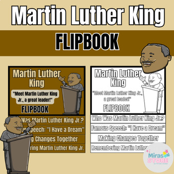 Preview of Martin Luther King Jr. Reading Flip Book Reading & Writing Craft Activity - MLK