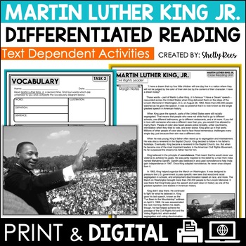 Preview of Martin Luther King Jr. Reading Passages and Activities | MLK Day