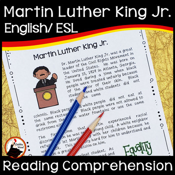Preview of ESL Martin Luther King Jr. Activities Reading - ESL Black History Month