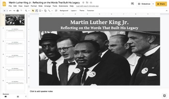 Preview of Martin Luther King Jr. : Reflecting on the Words That Built His Legacy