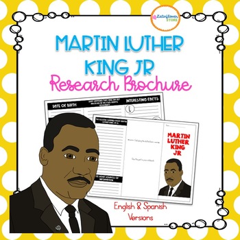 Preview of Martin Luther King Jr Research Brochure (English & Spanish Versions)