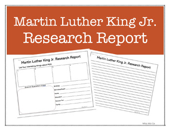 Preview of Martin Luther King Jr. Research Report