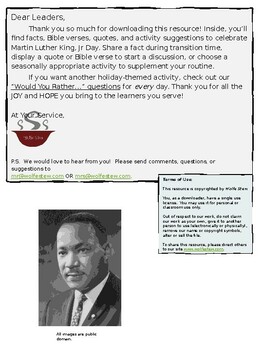 Preview of Martin Luther King, Jr Resources