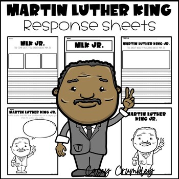 Preview of Martin Luther King Jr. Response Writing Coloring Drawing Sheets