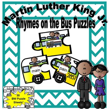 Preview of Martin Luther King Jr. Rhymes on the Bus Puzzles