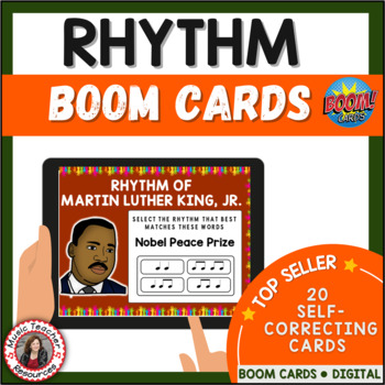 Preview of Martin Luther King Music Lesson Activities - RHYTHM BOOM Cards™