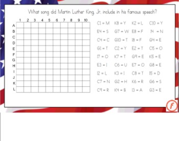 Preview of Martin Luther King, Jr. Riddle Graph for the Smart Board