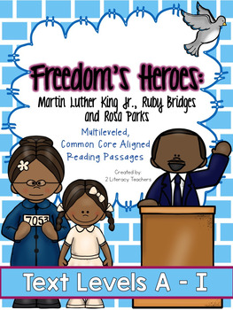 Preview of Martin Luther King Jr., Ruby Bridges & Rosa Parks: Leveled Reading Passages, A-I