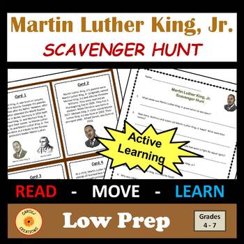 Preview of Martin Luther King Jr Activity Scavenger Hunt with Easel Option
