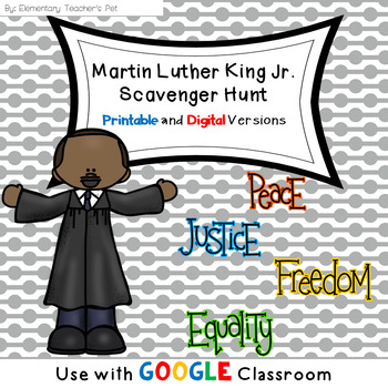 Preview of Martin Luther King Jr. Scavenger Hunt- Distance Learning- Google Classroom