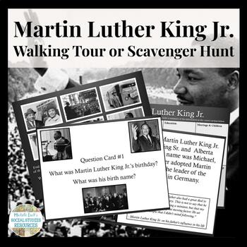 Preview of Martin Luther King Jr. Scavenger Hunt Task Card or Walking Tour Activity MLK Day