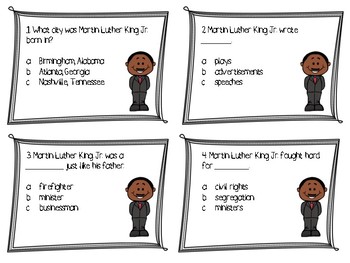 Preview of Martin Luther King Jr. Scoot Review / Task Cards