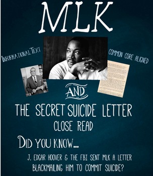 Preview of Martin Luther King Jr. Secret FBI Letter Close Read