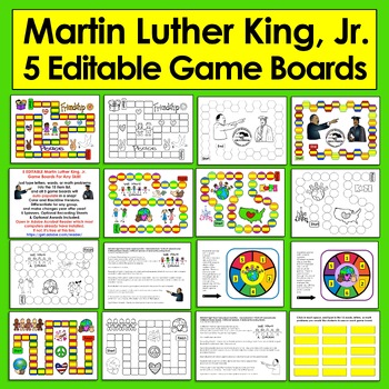 Preview of Martin Luther King, Jr. Sight Word Game Boards - Set 2 - EDITABLE for Any List