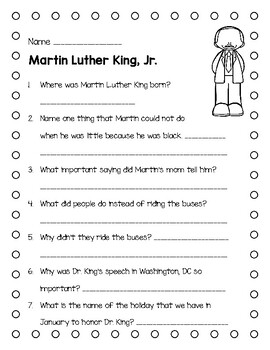 Martin Luther King, Jr. Social Studies Unit by Sarah Hankinson | TpT