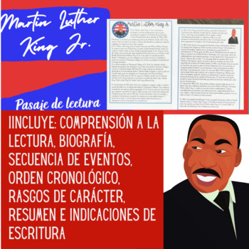 Preview of Martin Luther King Jr Spanish Reading Comprehension Biography and Activities