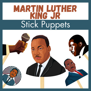 Preview of Martin Luther King Jr Stick Puppets Paper Craft | Black History Month Activity