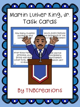Preview of Martin Luther King, Jr. Task Cards
