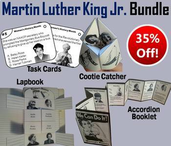 Preview of Martin Luther King Jr. Task Cards and Activities Bundle