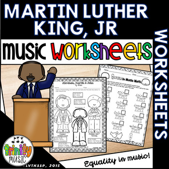 Preview of Martin Luther King, Jr. Themed Music Worksheets