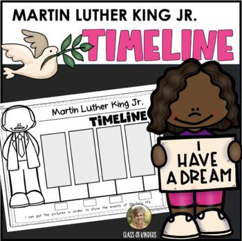 Preview of Martin Luther King Jr. Timeline Black History Kindergarten & First