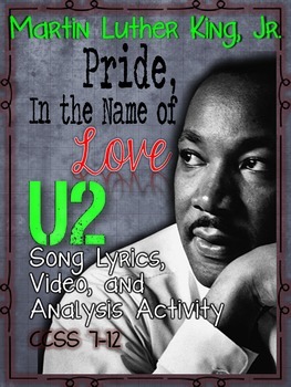Preview of Martin Luther King, Jr., U2's "Pride, In The Name Of Love," Lesson, Activities