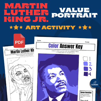 Preview of Martin Luther King Jr. Value Portrait - MLK Day or Black History Month - No Prep