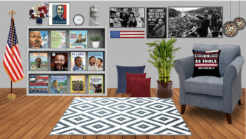 Preview of Martin Luther King Jr. Virtual Classroom Library for Google Slides and Canvas!