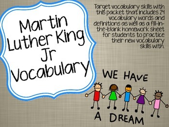 Preview of Martin Luther King Jr Vocabulary