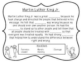 Martin Luther King Jr Vocabulary by Lindsey Karol | TpT