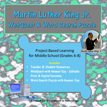 Preview of Martin Luther King Jr. WebQuest & Word Search Puzzle