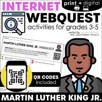 Preview of Martin Luther King Jr. WebQuest - Black History Month Digital Inquiry Activities