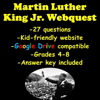 Preview of Martin Luther King Jr. Webquest