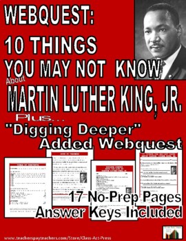 Preview of MARTIN LUTHER KING, JR. Webquest | Worksheets | Printables