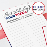 Martin Luther King Jr | Word Anagram | Fillable PDF Game |