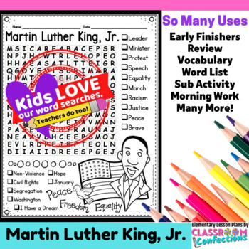 Preview of Martin Luther King, Jr. Word Search Activity : Early Finishers : Morning Work