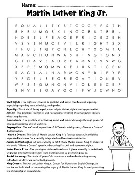 Preview of Martin Luther King Jr. Word Search [FREE!]