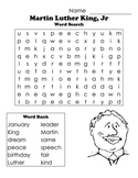Martin Luther King, Jr. Word Search MLK