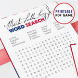 Martin Luther King Jr | Word Search | Printable Game