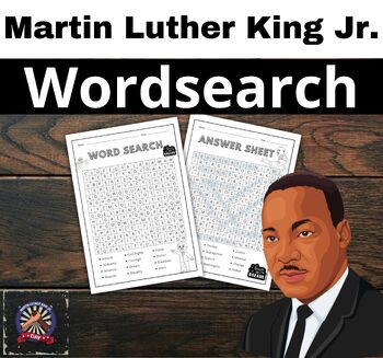 Preview of Martin Luther King Jr. Wordsearch Printable | 24 WordSearch Activity | Puzzles