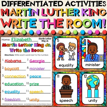 Preview of Martin Luther King Jr. Write the Room Vocabulary Activities for Black History