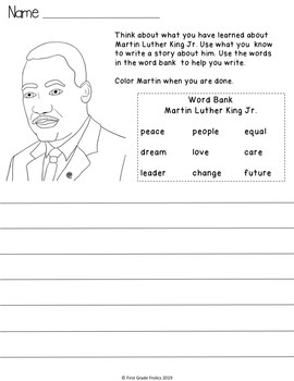 Martin Luther King Jr. Writing by First Grade Frolics | TPT