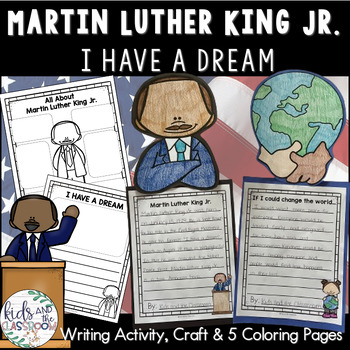 Preview of Martin Luther King Jr. Writing Activities | I Have a Dream Craft | Black History