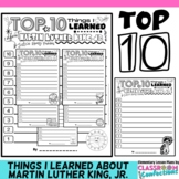Martin Luther King Jr. Writing Activity : Top Ten Things I