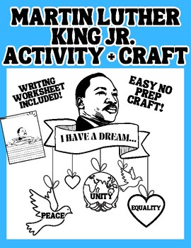 Preview of Martin Luther King Jr. Writing Activity and Craft for MLK Jr. Day