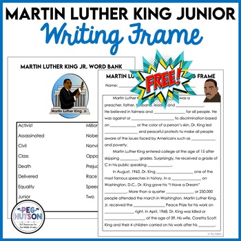 Preview of Martin Luther King Jr. Day Activity with Passage Writing Frame FREE